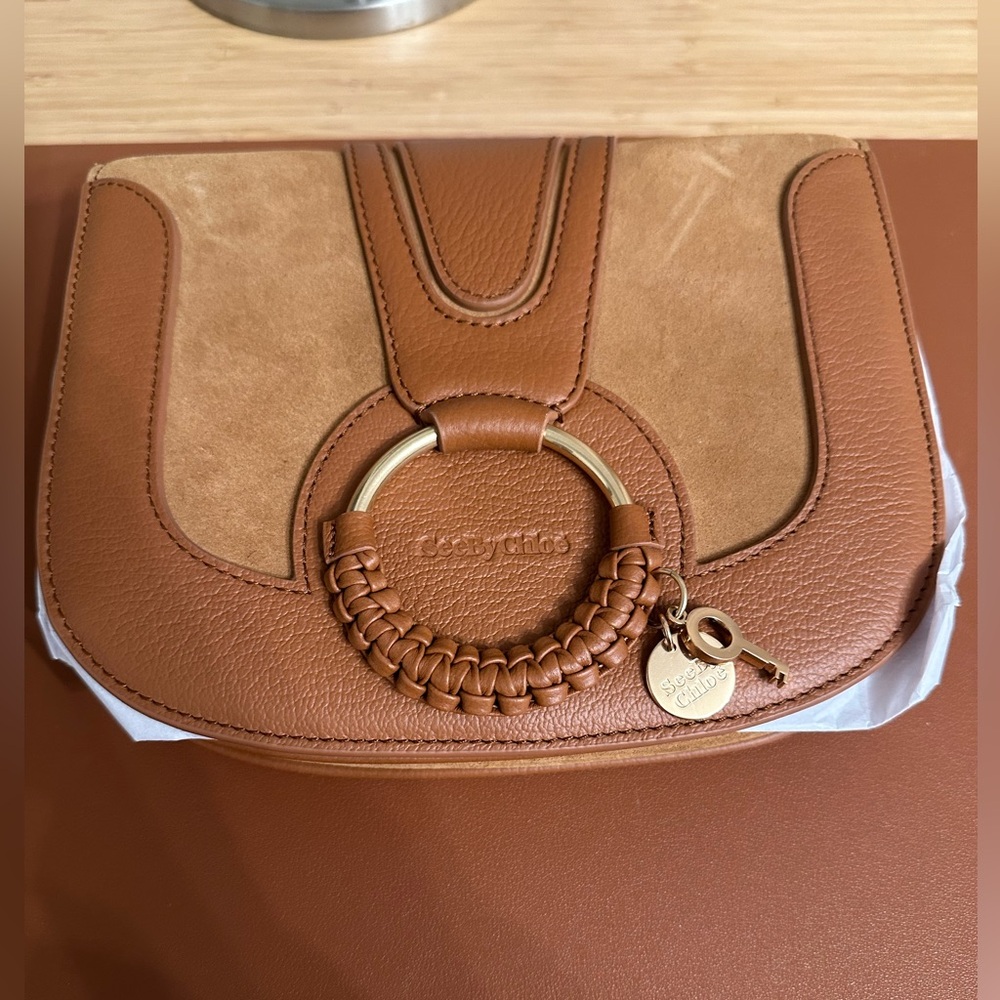 NWT: See By Chloe Leather Hana Flap Crossbody with
Round Hardware